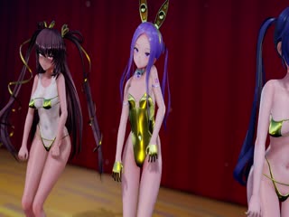 [skbクラブ_(skbのちから)]_モナかぜLoの3人で1爆乳音頭(金色衣装ver)